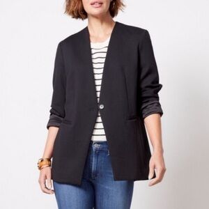 Spanx Perfect Collarless Blazer Classic Black Sz Lg NWT.